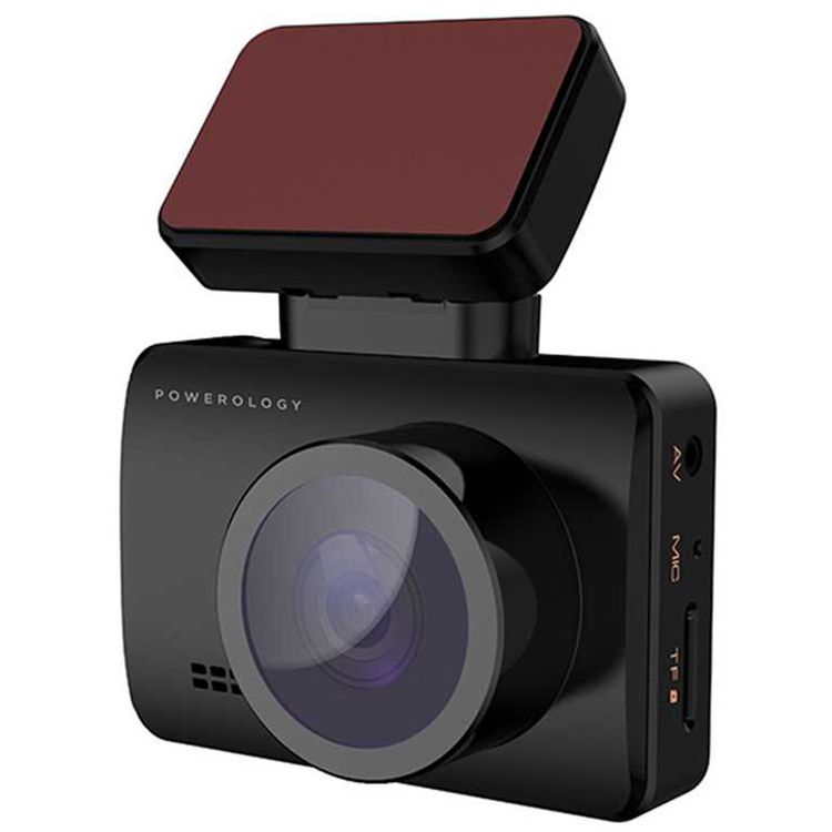 Powerology Dash Camera Pro 1080P, GPS Coordinates, WIFI, 4-Lane Wide Angle, Motion sensor, Gravity sensor, Gap-less recording with App - Black