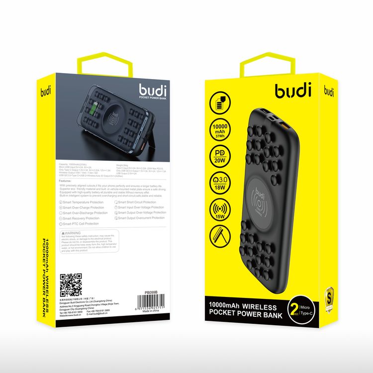 Budi 10000mAh Wireless Pocket PowerBank