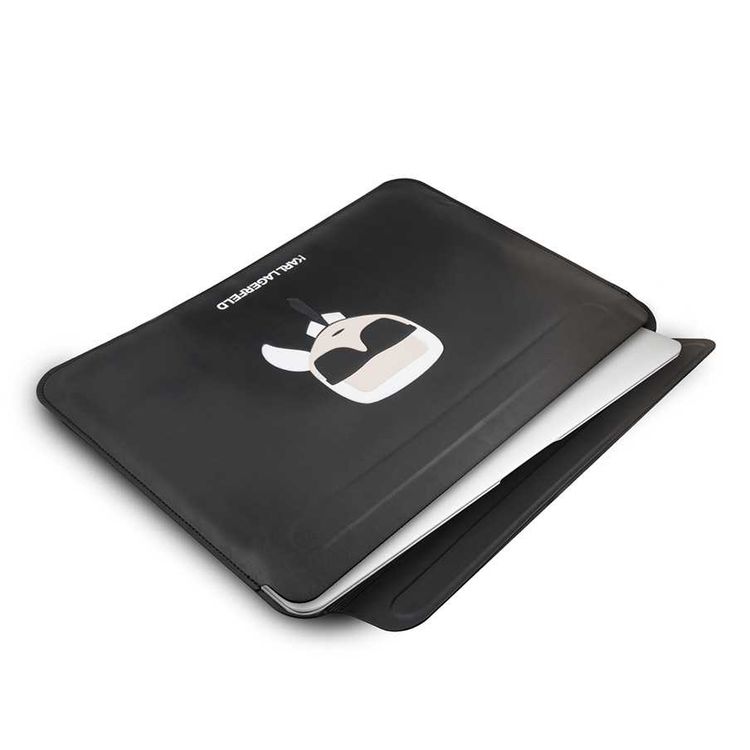 CG Mobile Karl Lagerfeld Computer Sleeve with Ikonik Karl 13" Protection Bag Compatible with MacBook Pro 13" / MacBook Air 13" and 13" Notebook, Slim Lightweight Portable Storage Bag Suitable for Outdoor, Business, Office, School Officially Licensed - Black