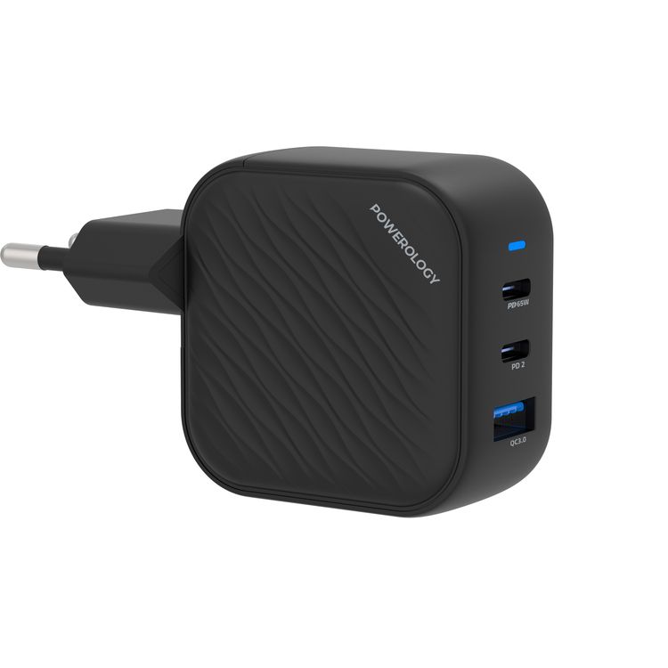 Powerology  USB-A and USB-C Ports GaN PD Wall Charger EU