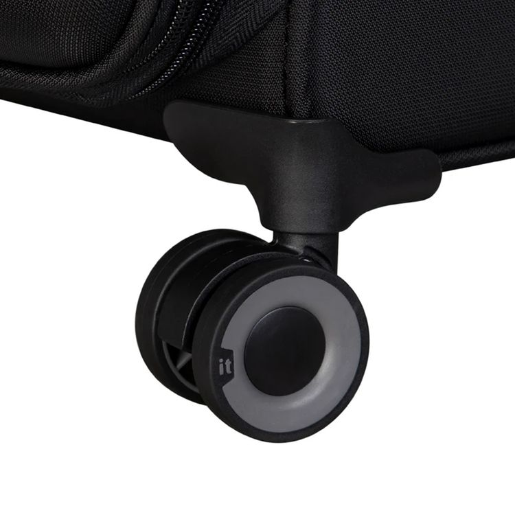 it luggage Precursor Unisex Lightweight Soft Case Trolley, Expandable Polyester Luggage with 8 Spinner Wheels, Telescopic Handle & TSA Lock - Medium / Black