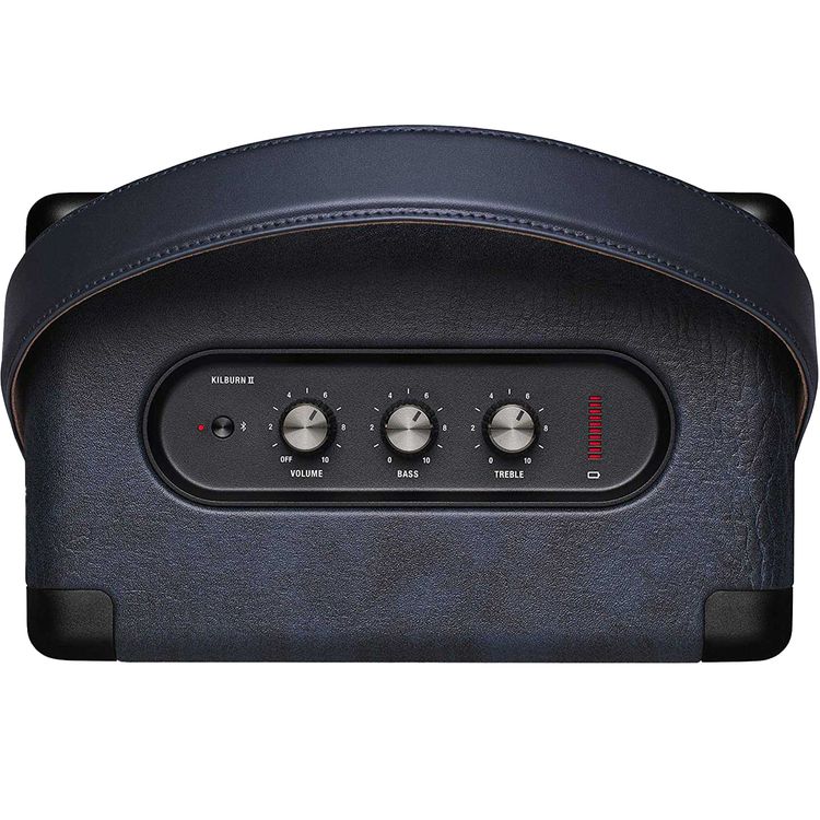 Marshall Kilburn II  Bluetooth Wireless Stereo Speaker, Integrated Rechargeable Lithium-ion Battery, Bluetooth 5.0,  2.5 Hours Charging Time, IPX2 - Indigo