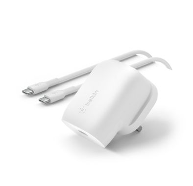 Belkin Boost Charge 30w Wall Charger with PPS + USB-C to Type C Cable - White