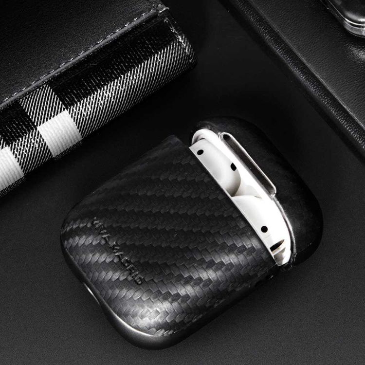 Viva Madrid Airex Carbonox Case Compatible for Airpods 1/2, Scratch Resistant, Shock Absorption, Drop Protection, & Dustproof Protective - Black