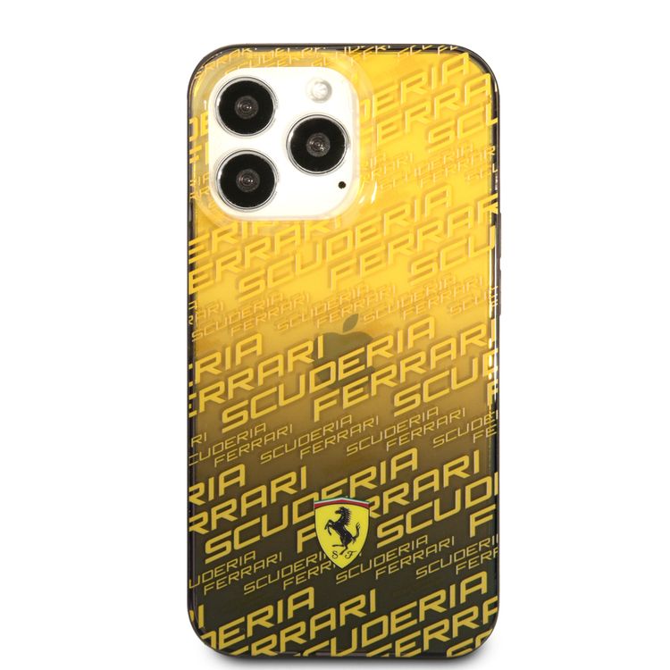 Ferrari PC/TPU Scuderia Dyed Bumper  Case, Drop protection, Compatible with iPhone 13 Pro Max - Yellow