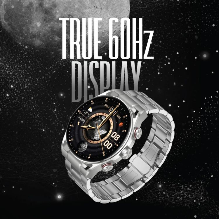 ساعة جرين ليون كرونو برو الذكية بشاشة AMOLED بقياس 1.6 بوصة، بطارية 360 مللي أمبير، تصل مدة عملها إلى 7 أيام، سطوع 1000 شمعة، تتبع النشاط، مراقبة الصحة، ساعة توقيف ومنبه - فضي