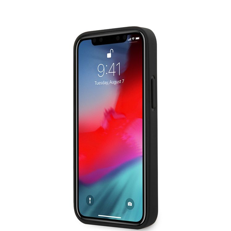 CG MOBILE Mini Cooper PU Leather Hard Case Hot Stamp Compatible for iPhone 12 Mini (5.4") Shock Absorbent, Easy Access to All Ports, Scratch Resistant, Drop Protection Back Cover Suitable with Wireless Charging Officially Licensed - Blue Stripes