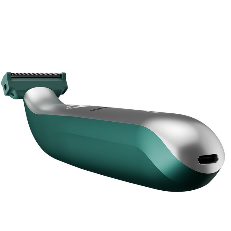 Green Lion One Blade X Hair Trimmer with LED Indicator, Stainless Steel Blade, Power Button, Type-C Charging, 4 Size Guide Combs, 6500RPM Motor - Silver / Green