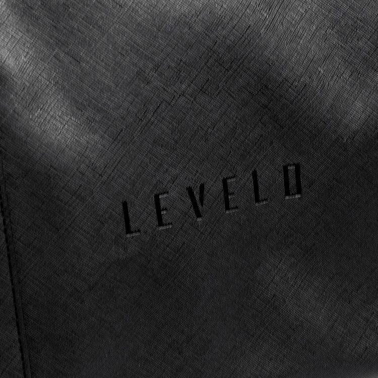 Levelo Allinstyle Saffiano Leather Travel Duffle Bag, 40L Spacious Interior, Comfortable Portability, Water Resistant, Exquisite Safeguarding - Black