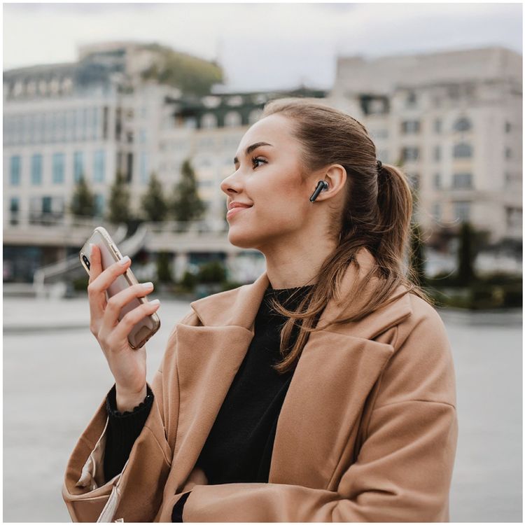 Green Lion Osaka True Wireless Earbuds with Hybrid ANC, Voice Assistant Mode, Touch Control, Dual Mic ENC, 10 Meters Transmission Range - Gray