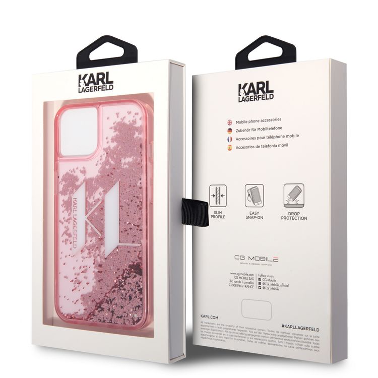 Karl Lagerfeld Liquid Glitter Case Big KL Logo
