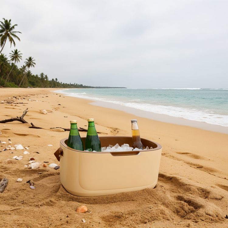 Green Lion Vintage Insulated Cooler Box 12L with Leak-Proof Design, Food-Grade Safety, Triple-Layer Insulation, Hot and Cold Storage, Adjustable Strap, Airtight Protection, Impact Resistant, Travel Friendly, Long-Lasting Insulation - Beige 