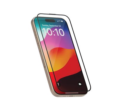 Levelo Twice-Tempered Clear Screen Protector for iPhone 15 Pro Max, Anti-Fingerprint, Full Protection Coverage, Anti-Scratch, Explosion-Proof Design, Anti-Static - Black