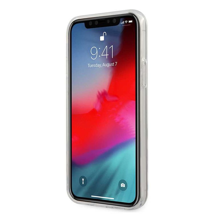 CG Mobile Guess Liquid Glitter 4G Pattern Gradient Background for iPhone 12 Pro Max (6.7") Shock & Drop Protection Suitable with Wireless Chargers Officially Licensed - Gold