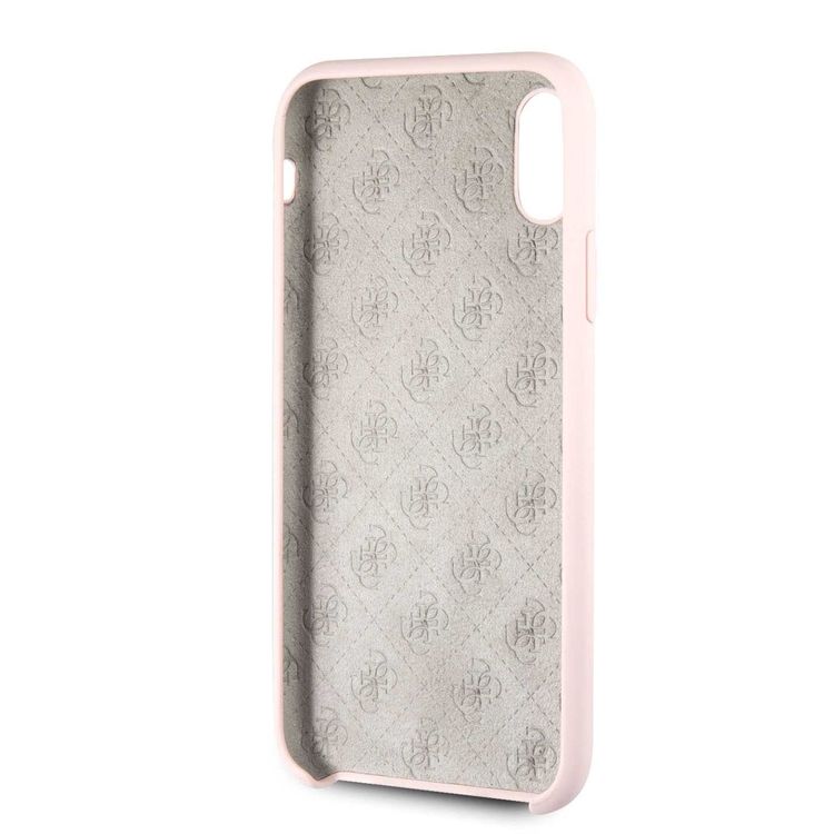 CG MOBILE Guess Silicone Phone Case Compatible for Apple iPhone X (5.8") Anti-Scratch Mobile Case Officially Licensed - Light Pink