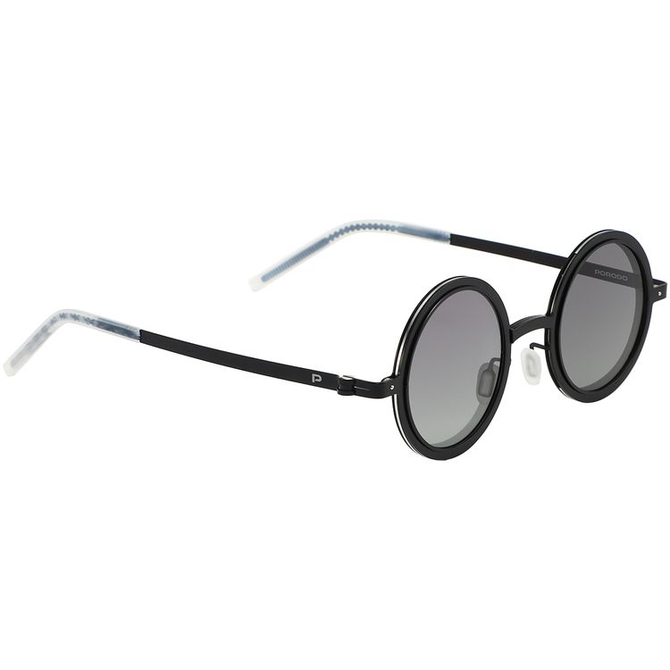 Porodo Geneva Round Frame Sunglasses with Adjustable Brightness for Any Light,  Durable Flex-Frame Ultra-Light 30.8g Weight, Stainless Steel Material, UV400 Protection, Unisex Design - Black