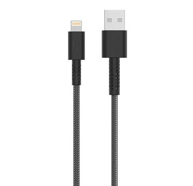 RAVPower Kevlar Braided Cable 6.6ft/2m 2.4A Compatible for iPhone Lightning Devices - Fast Charging Long-lasting Durable Connector - Charge & Sync Data Transmission Cord - Black