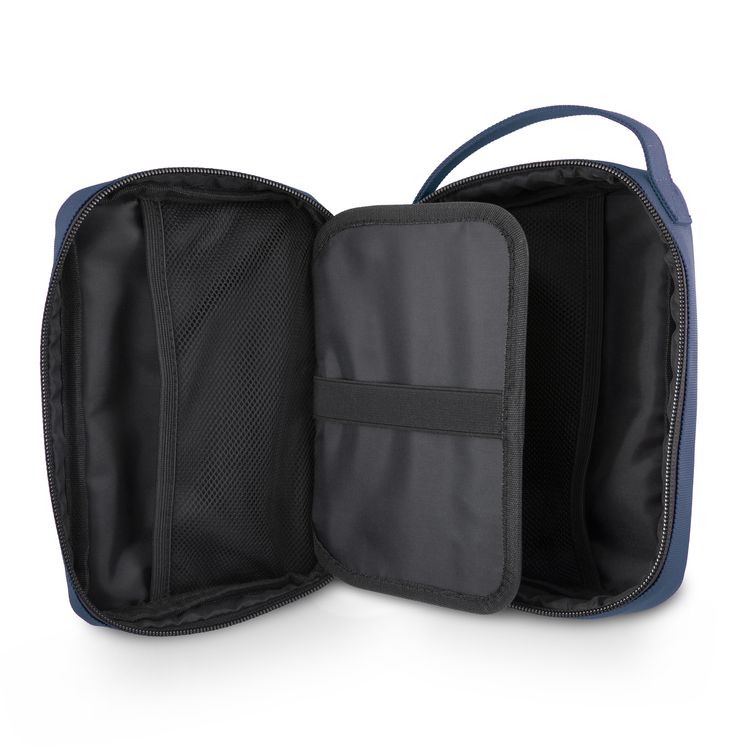 U.S.Polo Assn. Nylon Tablet Bag for Electronic Accessories with USB Port, Mesh Pocket, Zipper Closure, Carrying Handles, Ample Space, Lightweight, Easy to Carry - Navy Blue