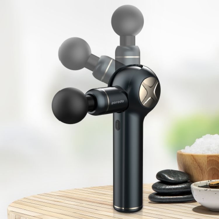 Porodo Lifestyle Portable Rotating Massage Device 5 Precision Heads With 4 Speed Levels