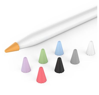 AhaStyle Nib Cover for Apple Pencil (8 Packs), Works with Wireless Charging, Premium Silicone, Shock-Resistant, Perfectly Fit, Non-Slip Coating Inside, Ultra-Thin Design - Pack 3