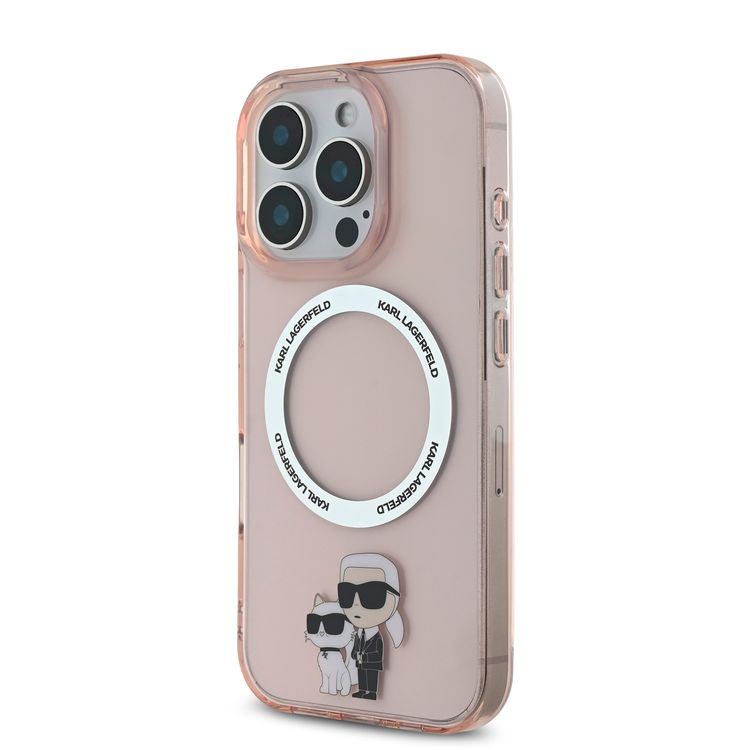 KARL LAGERFELD Magsafe IML Hard Case with NFT KARL & CHOUPETTE for iPhone 16 Pro Max - Pink