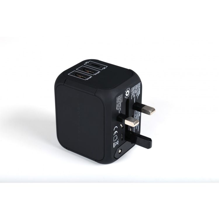 Powerology Universal Travel Adapter 2.4A + PD 18W - Black