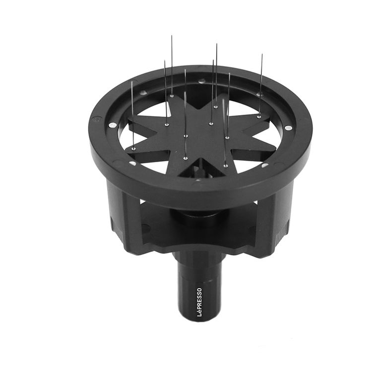 LePresso WDT Coffee Distributor Tool, Alloy, ABS Plastic Material, Stainless Steel Needle, Compatible with 58mm Portafilter, Compact & Portable Design - Black