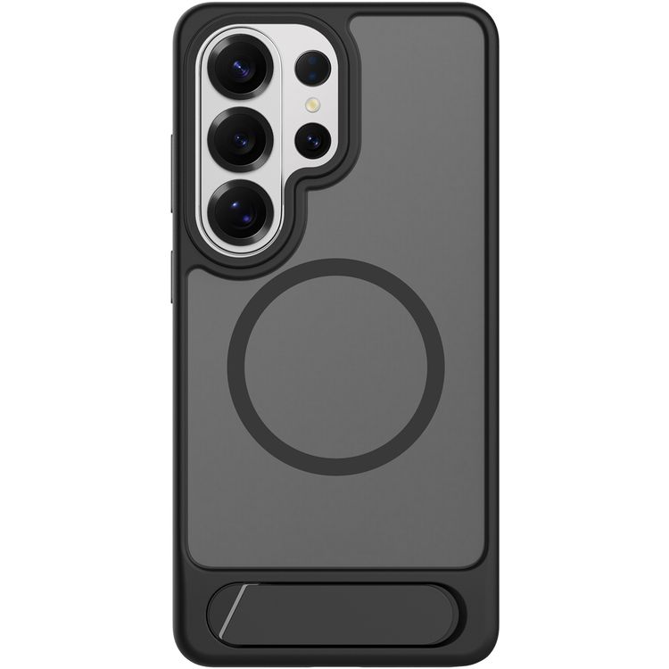 Levelo Matteo Hybrid Kickstand Case for Samsung S26 Ultra, Anti-Fingerprint Coating, Raised Bezels for Camera & Screen, Shock-Resistant Bumper, Drop Protection - Black