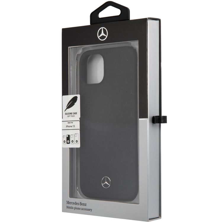 CG MOBILE Mercedes Benz Liquid Silicone Case With Stars Pattern Compatible for iPhone 13 (6.1") Anti-Scratch, Easy Access to All Ports, Drop Protection