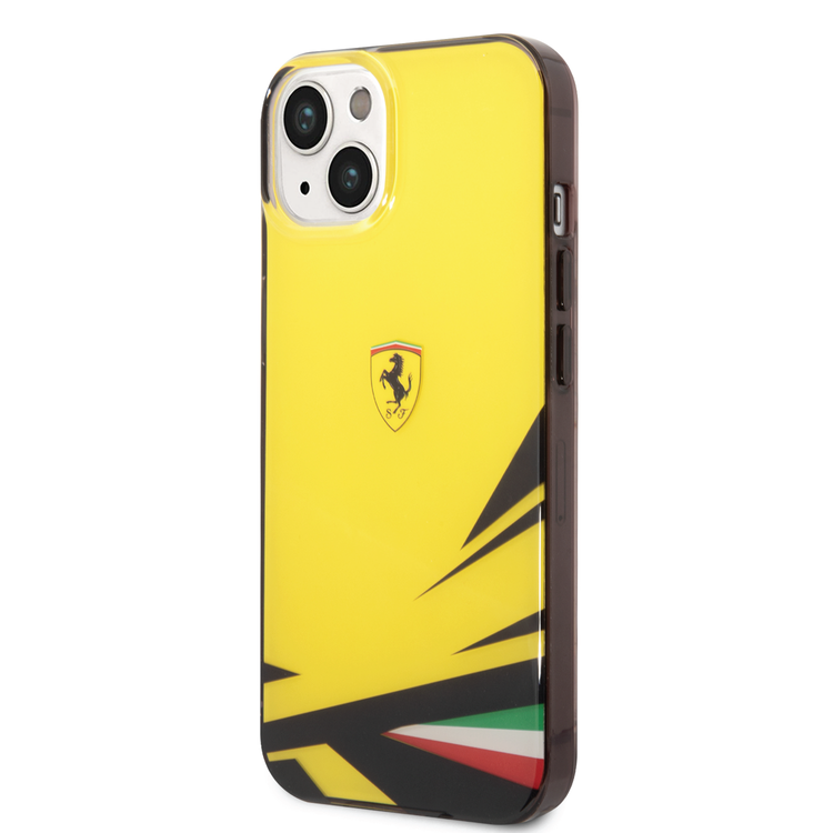 Ferrari PC/TPU Case with Double Layer Print iPhone 14 Compatibility - Yellow