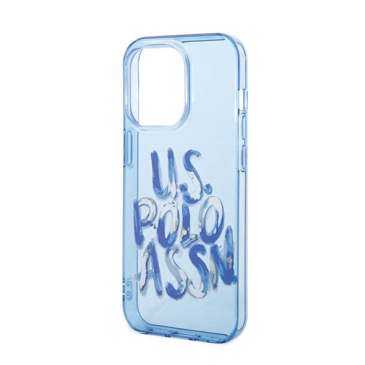 USPA PC/TPU Tranparent Case With Graffiti Logo For iPhone 14 Pro Max - Blue