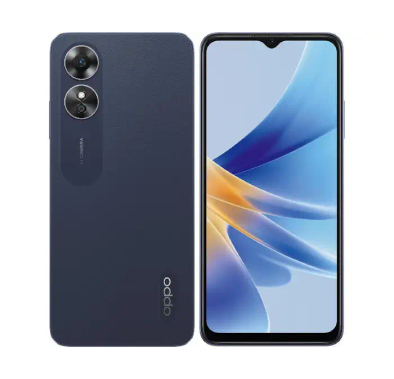 OPPO A17 Dual SIM 64GB 4GB RAM 4G LTE, Lake Blue - Midnight Black