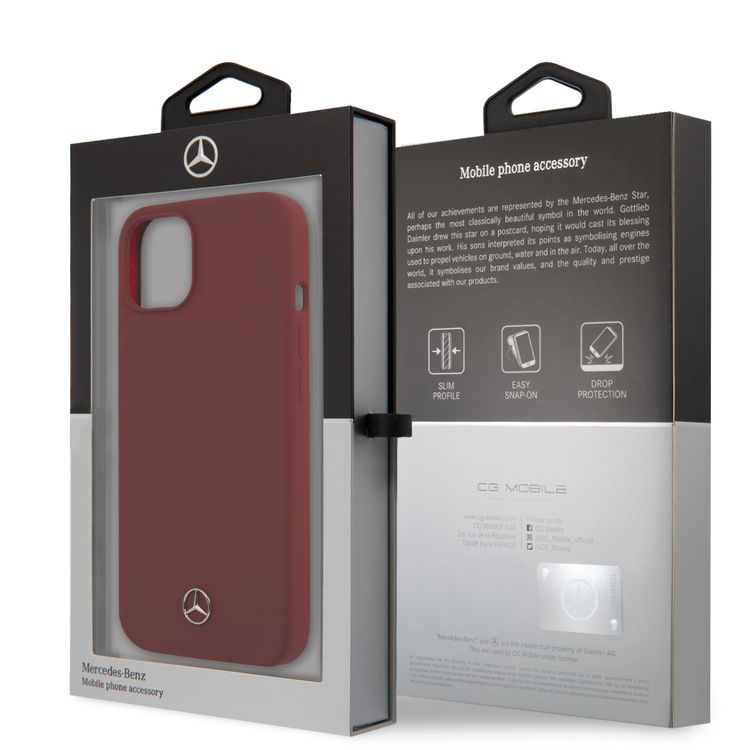 CG MOBILE Mercedes Benz Liquid Silicone Case with Microfiber Lining Compatible for iPhone 13 (6.1") Anti-Scratch, Easy Access to All Ports, Drop Protection