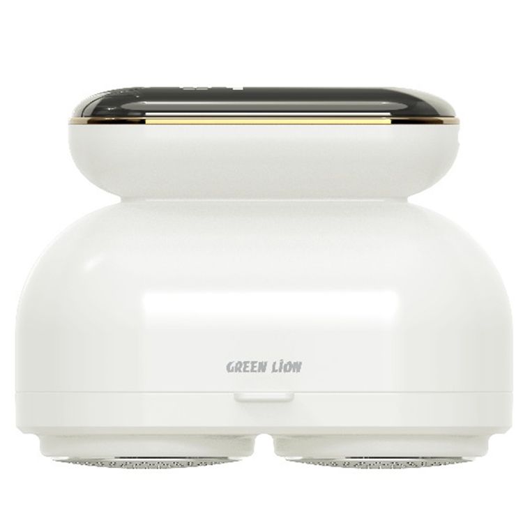 Green Lion Dualpro Digital Fabric Remover with 3-Gear Speed Control, Up to 2.2 Hours Working Time, 130mL Lint Bin Capacity, 2 × 6-Leaf Blades, Honeycomb Mesh Cover, Comfortable Hand Grip, Dual-Head Design - White