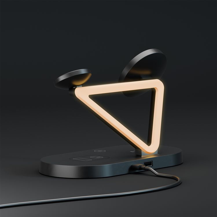 Levelo Premio 5-in-1 Wireless Charger with MagSafe Compatibility, 15W Fast Wireless Charging, Overcurrent Protection, Built-in LED Light, Automatic Object Detection - Black