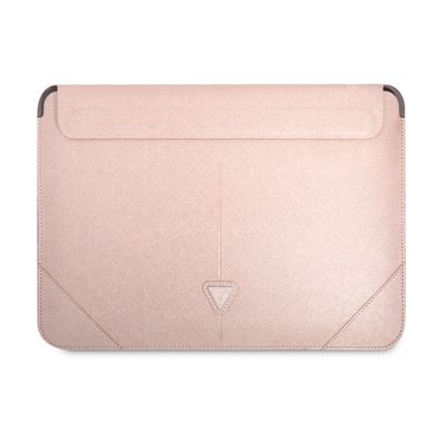 CG Mobile Guess GUCS14PSATLP Saffiano Computer Sleeve with Metal Triangle Logo 14" Protection Bag for or Macbook / Laptop up to 14 inches - Pink