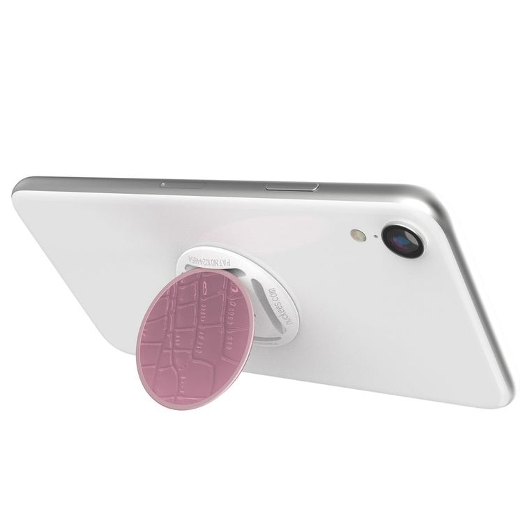 Nuckees Crocodile Vegan Leather Stand and Grip with Snug-hug Technology Compatible for Smartphones Fuchsia