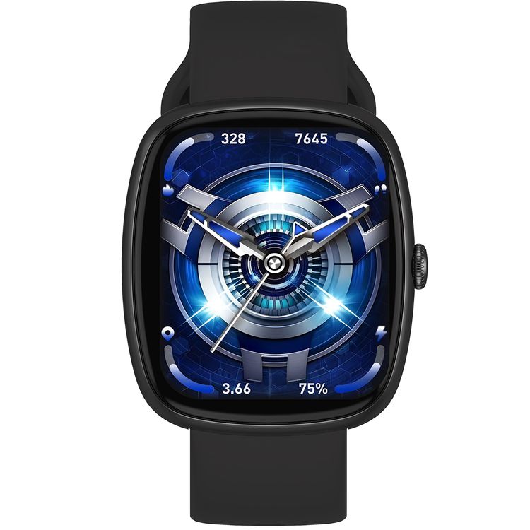 Porodo Rony 1.83" Sport Smart Watch with Multiple Sport Modes, Activity Tracker, Sleep Analysis, Up to 6 Days Battery Life, 2 Hours Charging Time, 20 Days Standby Time, 250mAh Battery Capacity, 64MB Flash Memory, Bluetooth Version 5.2, IP67Water Resistance Level - Black