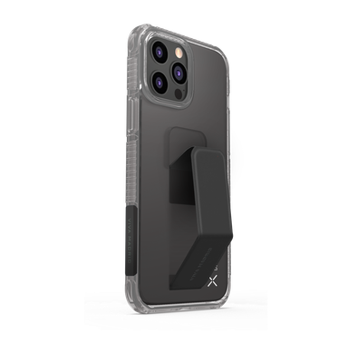 Viva Madrid Morphix Claro TPU/PC Anti-Shock Case with Foldable Multi-functional Handle Grip Stand Compatible for iPhone 13 Pro Max (6.7") Sleek Design, Easy Access to All Ports