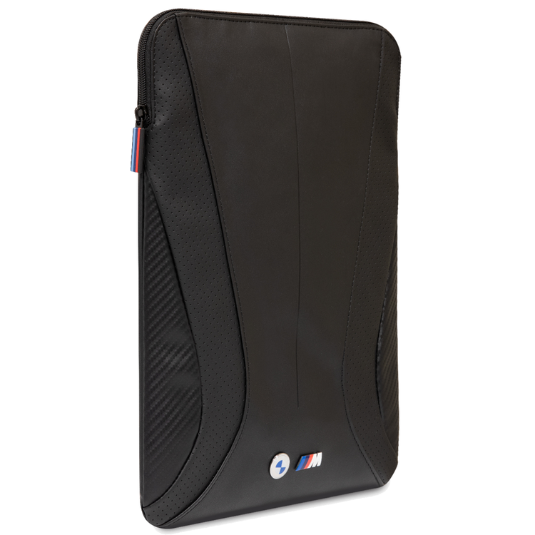 CG MOBILE BMW PU Leather Sleeve With Carbon Edges And Perforated Curves 14" Compatible With MacBook Intel® UHD Graphics/Windows/HP/Value Top Load Bag/Work, School, etc. - Black