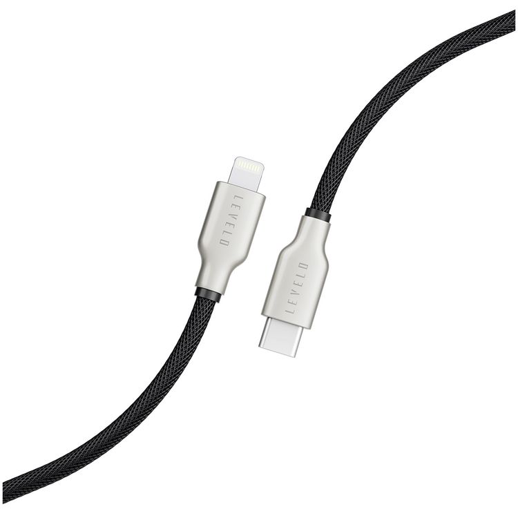 Levelo USB-C To Lightning MFi 1.1M Cable - Black