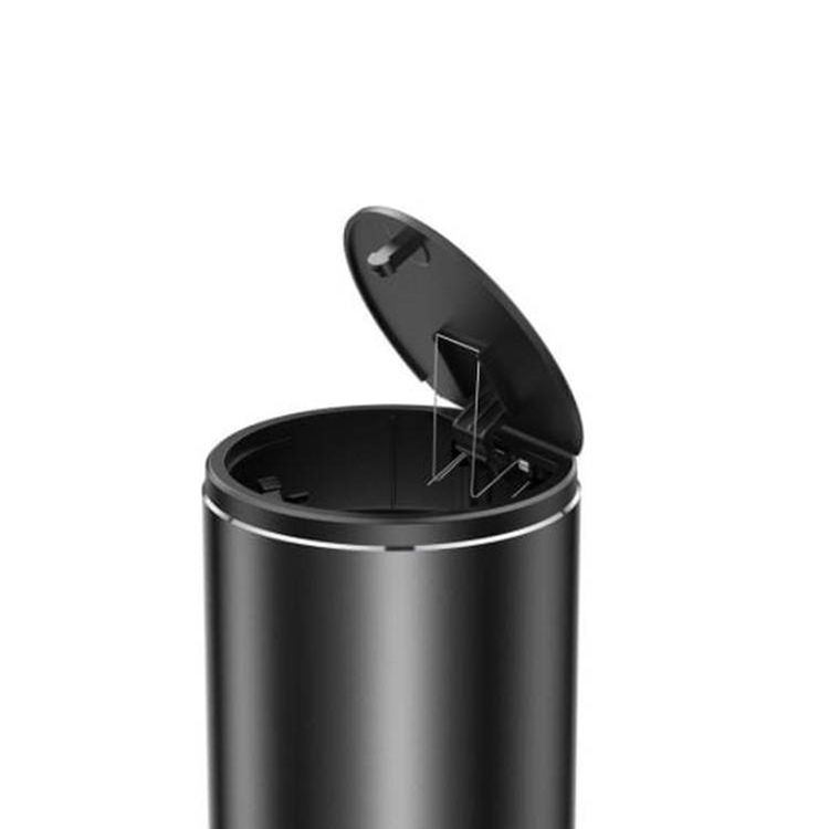 Baseus Gentleman Style Vehicle-Mounted Trash Can with 500 mL Capacity, Press-down Cover Design, ABS + Aluminum Alloy,  Leak-proof Design - Black