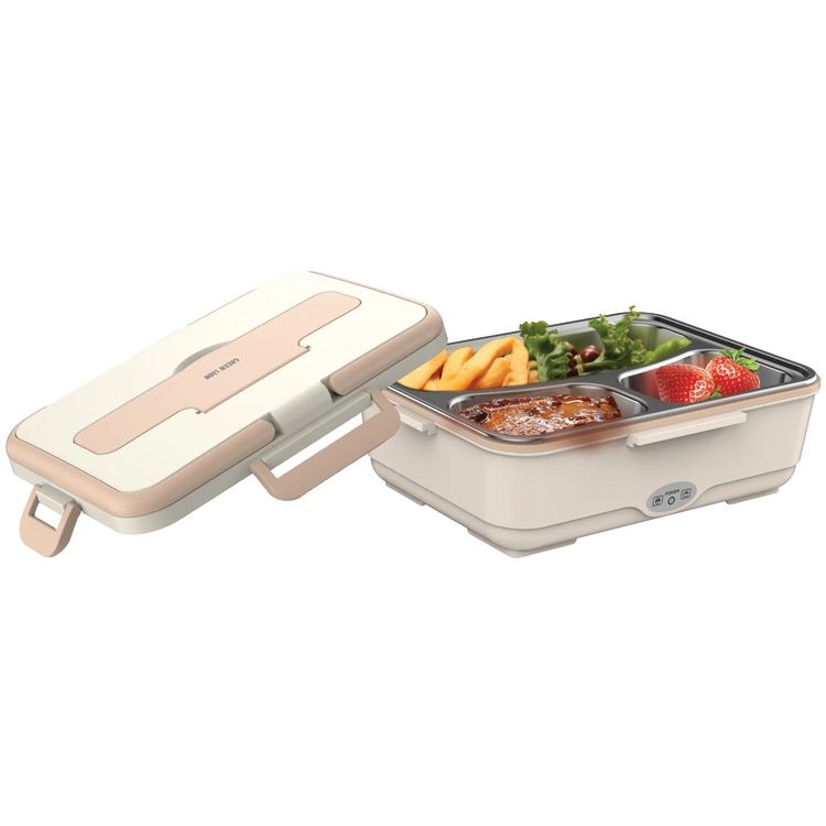 Green Lion GLB-05 Electric Lunchbox with 850mL Capacity, Removable Inner Container, Detachable Power Cord, Silicone Sealing Ring, Dishwasher Safe - Beige