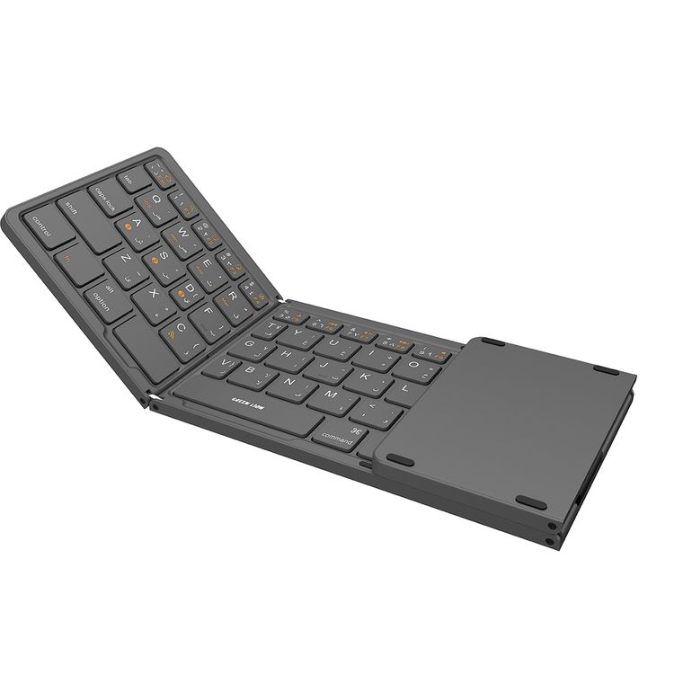 Green Lion Foldable Bluetooth Keyboard, 180mAh Battery Capacity, 20-30 Days Working Time, Comfortable & Quiet Typing, 5 Million Times Keystroke Life, 10m Working Distance, 10 Minutes Sleep Time, Type-C Charging Port - Gray