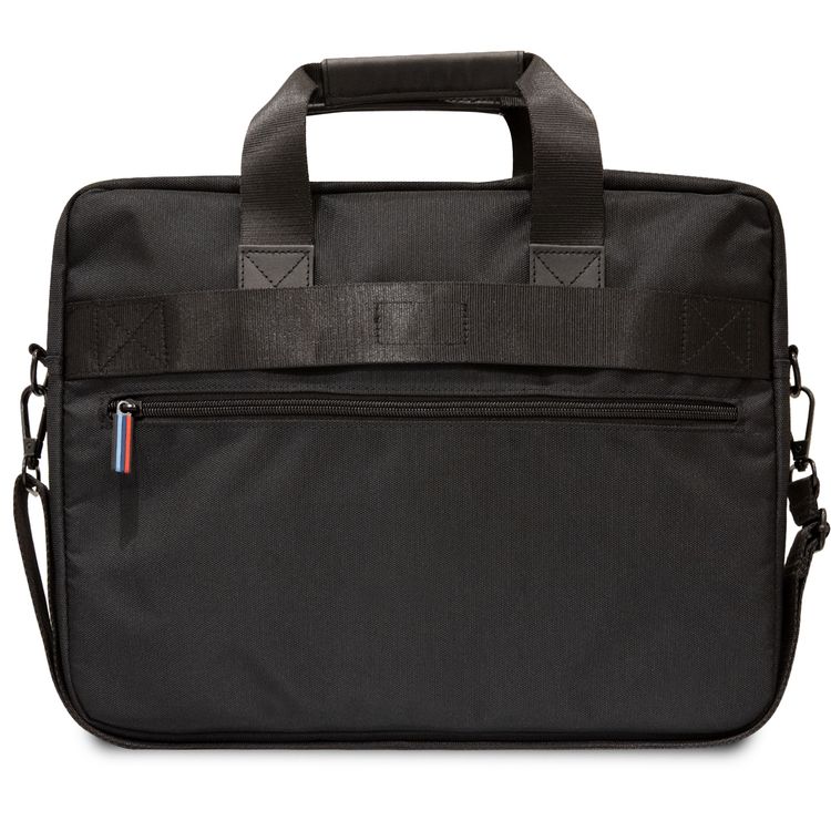 CG MOBILE BMW PU Leather Computer Bag With Carbon Edges And Perforated Stripes 15" Compatible With MacBook Intel® UHD Graphics/Windows/HP/Work, School, etc. - Black