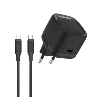 شاحن جداري جرين ليون USB-C EU مع كابل USB-C إلى USB-C، بق...
