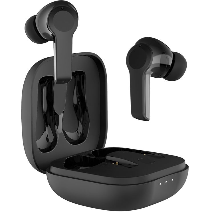 Powerology Earbuds Pro with Active Noise Cancellation, 30 Hours Charging Case Battery Life, 10m Transmission Distance, Bluetooth Version 5.2, Siri Activation - Black