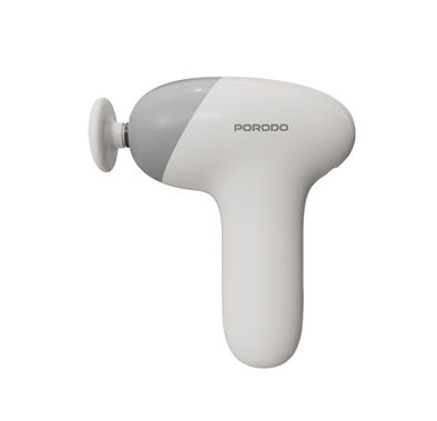 Porodo Lifestyle Cordless Mini Massager with 4 Interchangeable Heads, 5 Speed Levels, 4 Hours Working Time, Adjustable Massage Intensity, Fast Charge, 30W Rated Power, 1300mAh Battery, Safety Auto Shut-Off - Beige