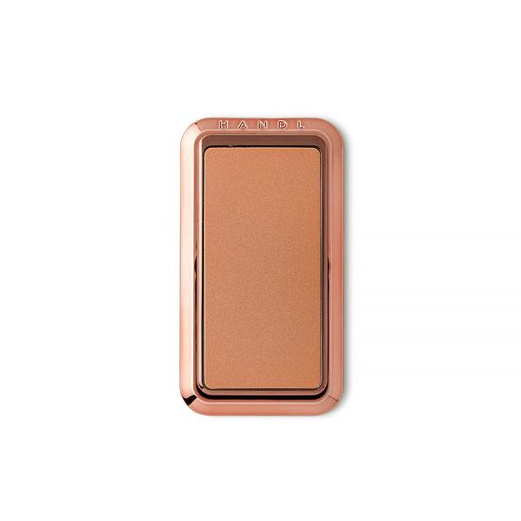 هاندل قبضة هاتف صلبة ، أزواج مع أي هاتف ذكي ، مسند متعدد الوظائف ، متوافق مع الشحن اللاسلكي ، قبضة الهاتف والحامل - وردي ذهبي