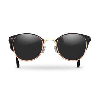 Green Lion UV Protection Sunglasses, Clear, Wear-Resisting, Metal Hinge, High Quality Lens, Curved Mirror Legs, Lightweight & Comfortable to Wear - Black